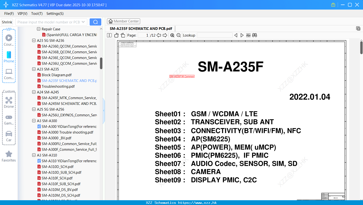 Samsung SM-A235F SCHEMATIC AND PCB
